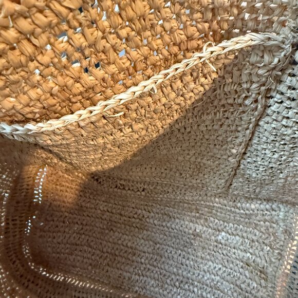 MZ Wallace Raffia Tote with Blue Nylon trim - Picture 5 of 6